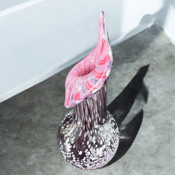 Vintage Hand Blown Art Glass Vase Jack In Pulpit Hand Made Studio Glass Vase VTG - Picture 3 of 16